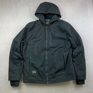 Fox Racing Mens Mercer Jacket Large Black Full Zip Hooded Fleece Lined Outdoor
